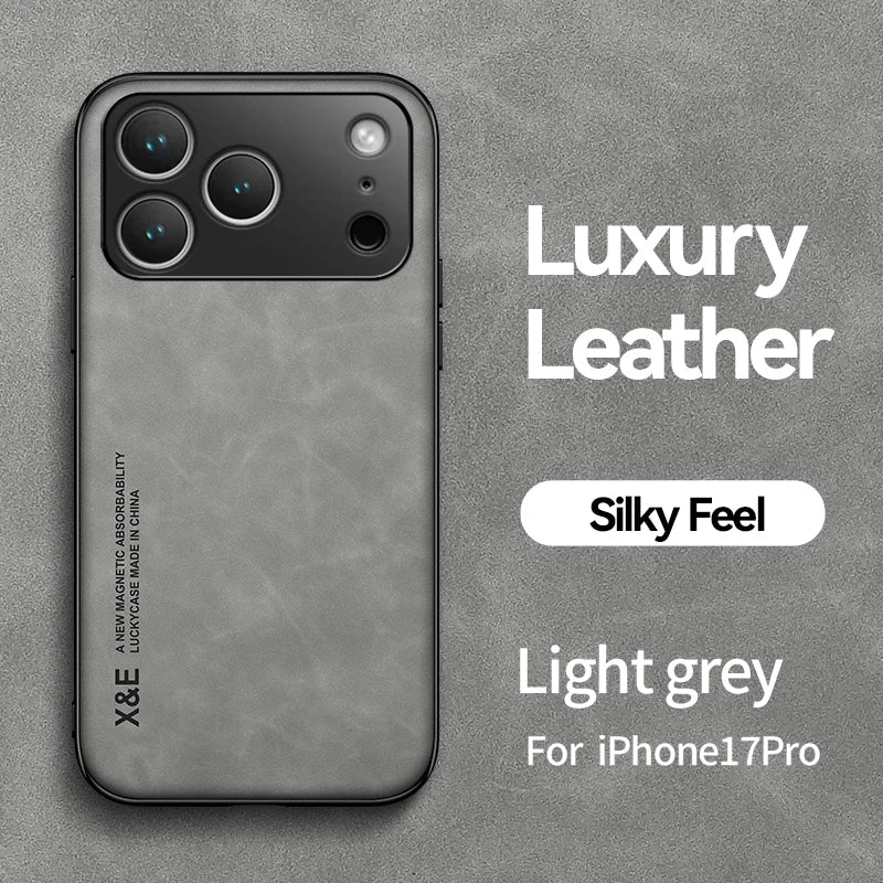 Skin Feeling Magnetic Luxury Leather Case For iPhone