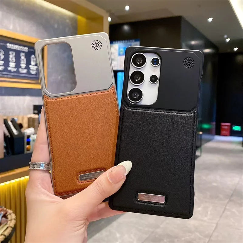 Plating Frameless Leather Magnetic Aromatherapy Case For Samsung