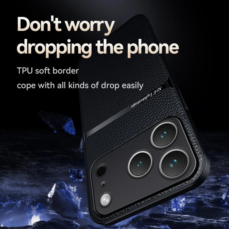 Armor Leather Pattern Case For iPhone