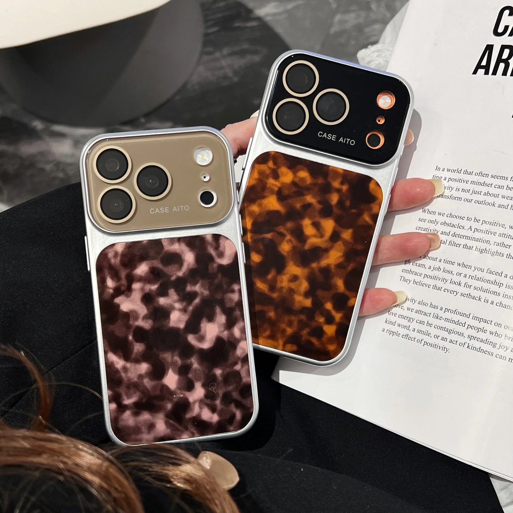 Large Window Leopard Print Shockproof Case For iPhone