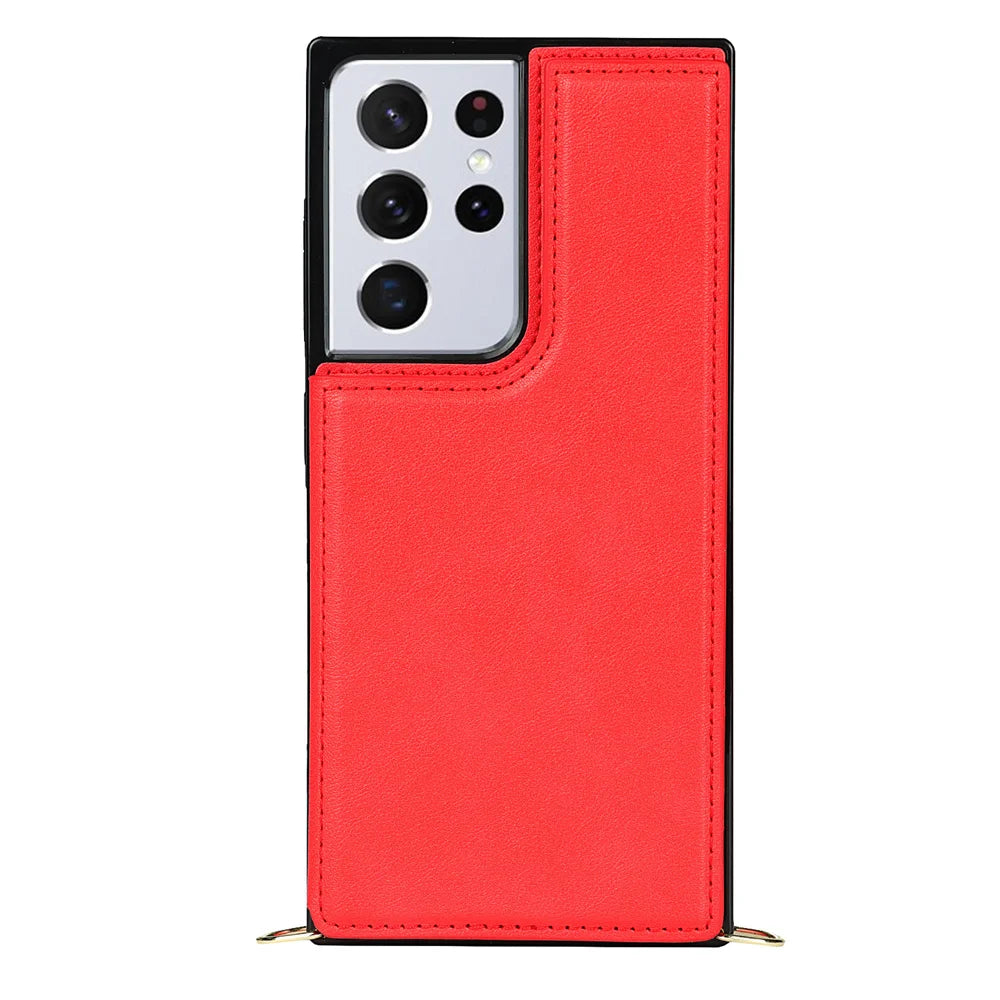 Crossbody Multi Card Slot Wallet Leather  Case for Samsung