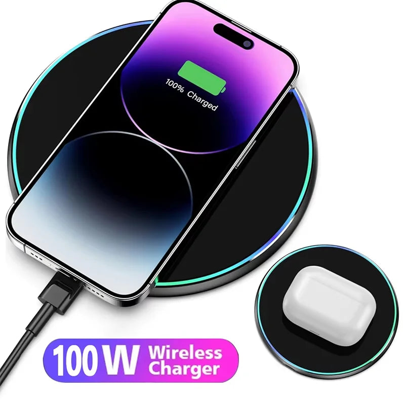 Wireless Charger For iPhone Induction Fast Charging Pad Dock Station For Samsung  Xiaomi Huawei