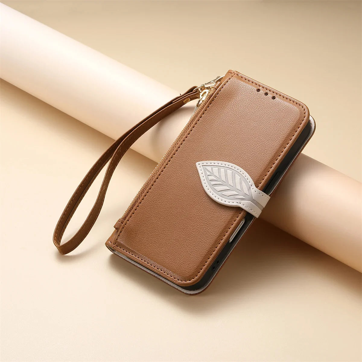 Wrist Strap Zipper Wallet Case for IPhone