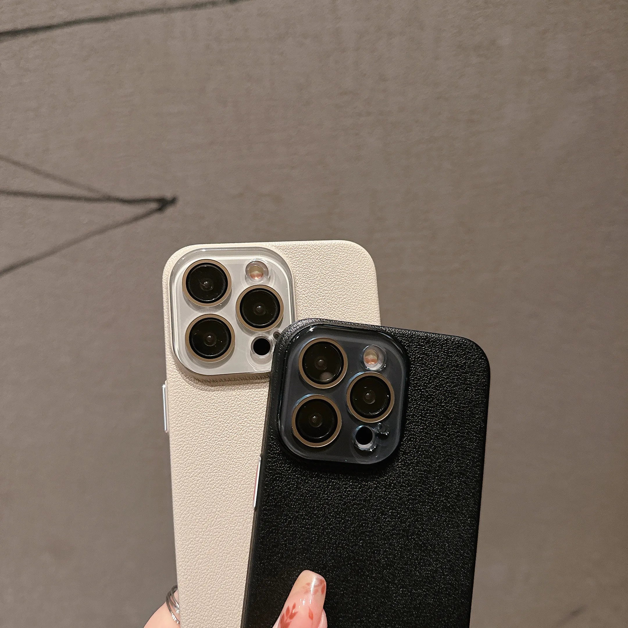 Solid Color Frosted Lychee Dermatoglyph Case For iPhone