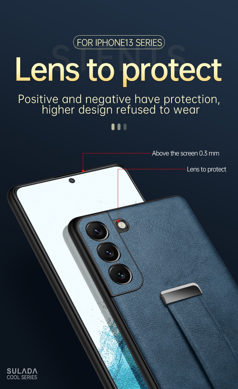 Leather Wristband Hand Strap Case for Samsung