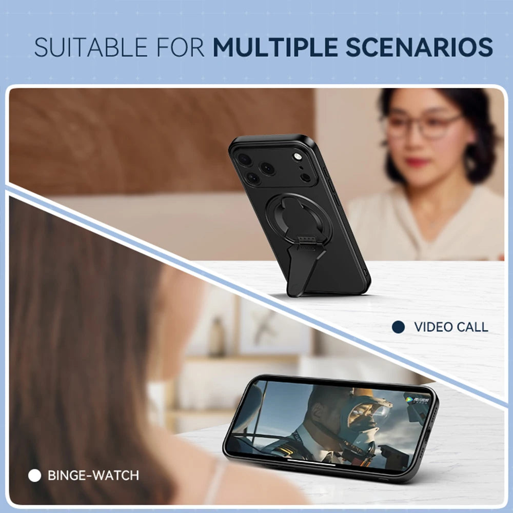 Luxury Folding Stand Magsafe Magnetic Case For iPhone