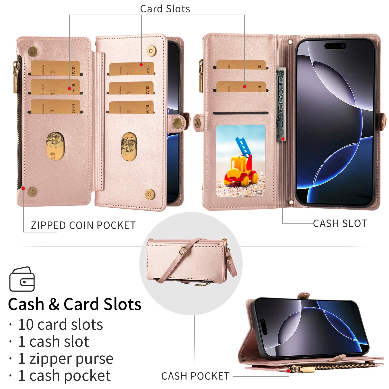 Flip Wallet Style with Multiple Card Slots Leather Case For Samsung