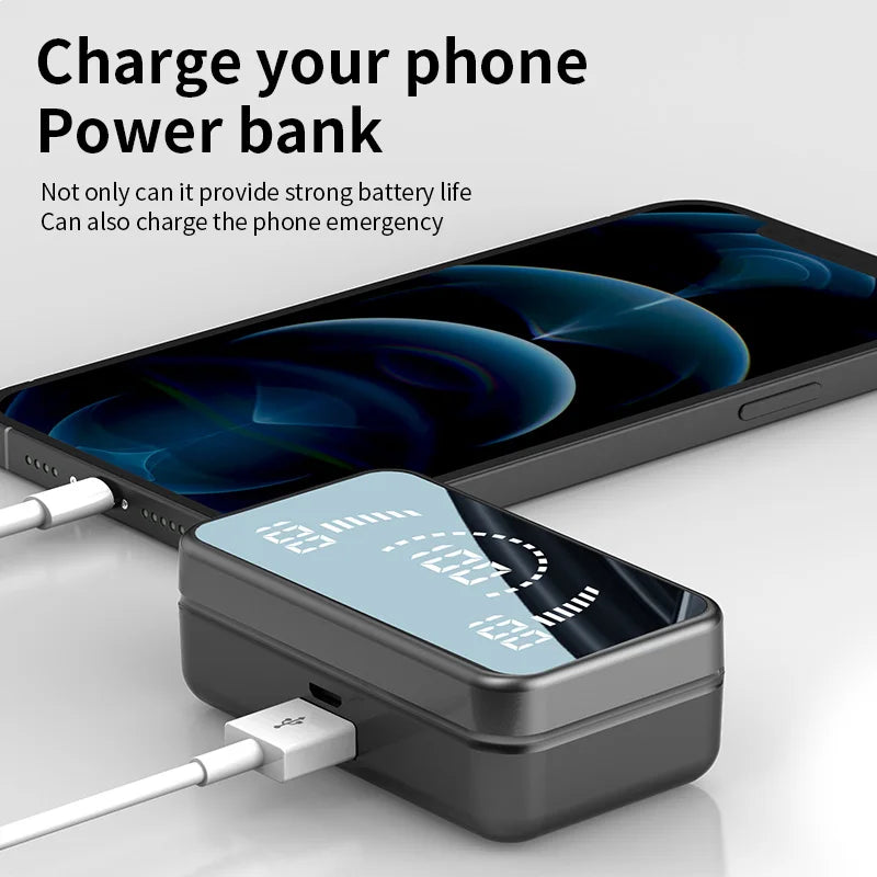 Mirror digital display in-ear Bluetooth noise-cancelling headphones