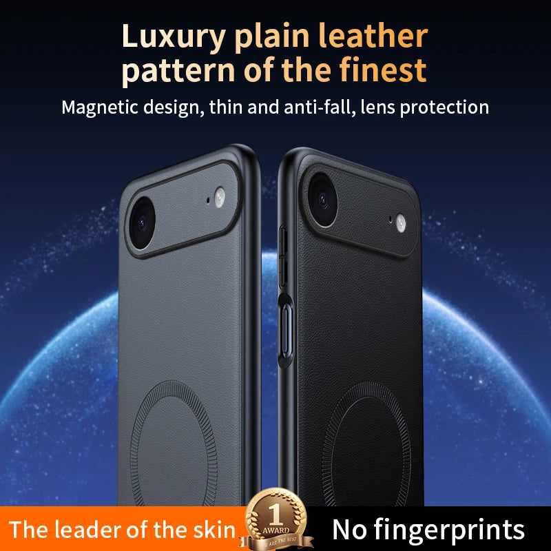 Anti-Fingerprint Magnetic Leather Shield Case For Iphone