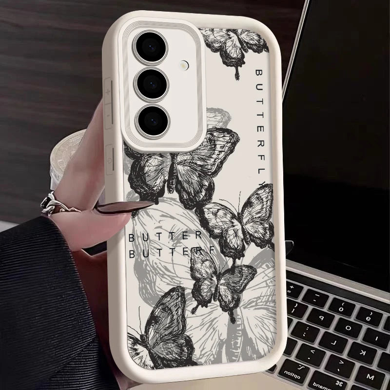 Retro Butterfly Silicone Soft Case For Samsung