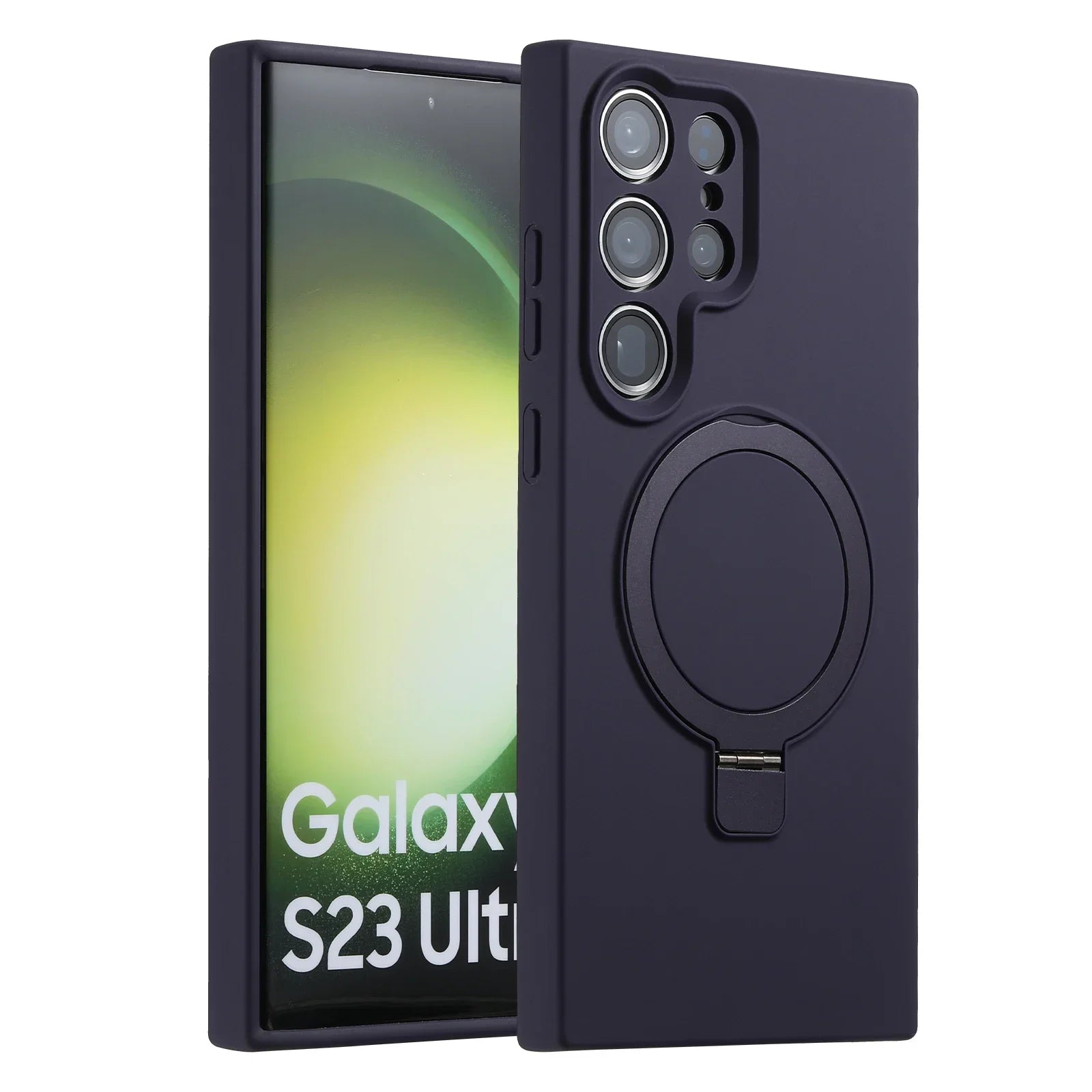 Magnetic Metal Stand Holder Silicone Case For Samsung