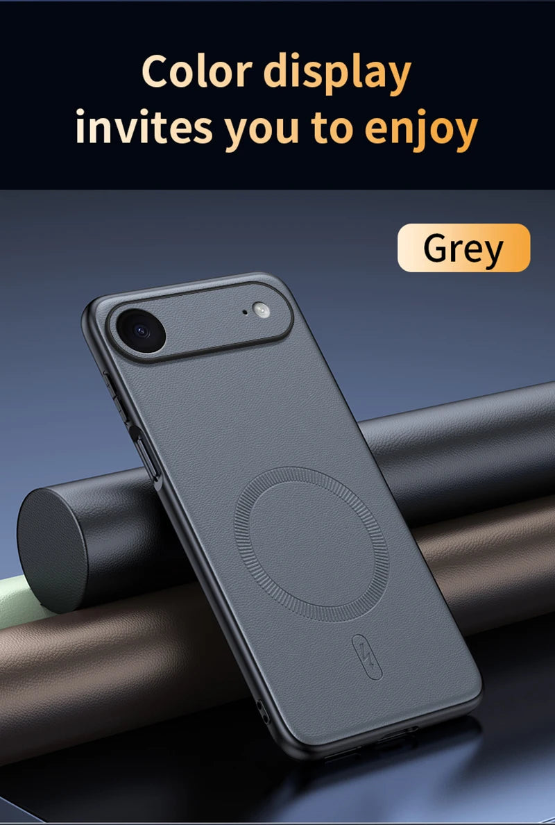 Anti-Fingerprint Magnetic Leather Shield Case For Iphone