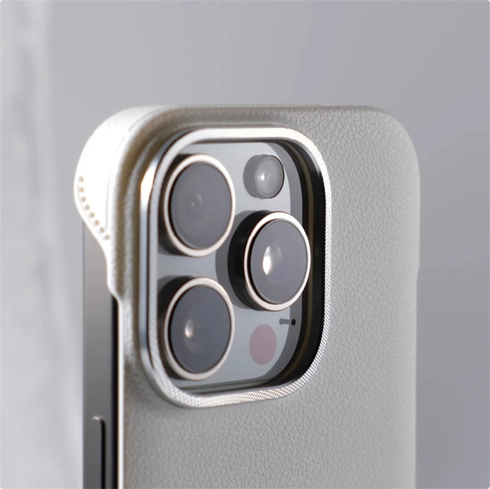 Simple  Ultra Thin Borderless Litchi Grain Case for iPhone