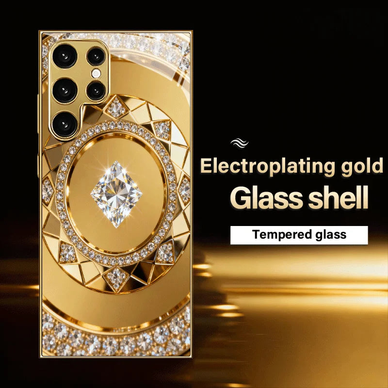 Premium art pattern anti-fall glass case for Samsung