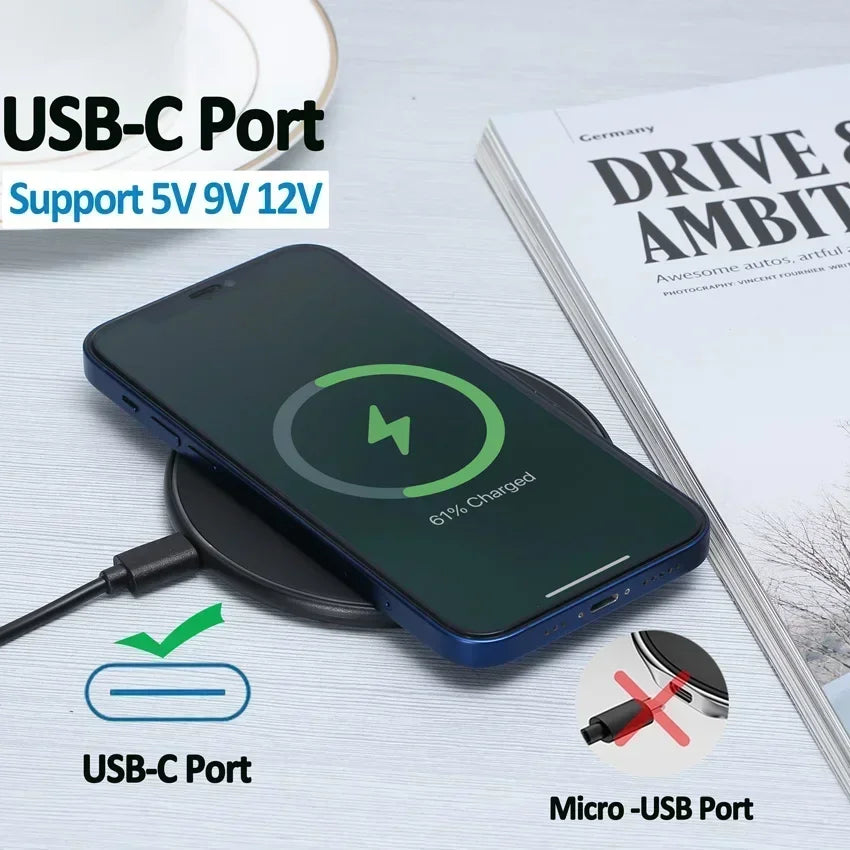 Wireless Charger For iPhone Induction Fast Charging Pad Dock Station For Samsung  Xiaomi Huawei