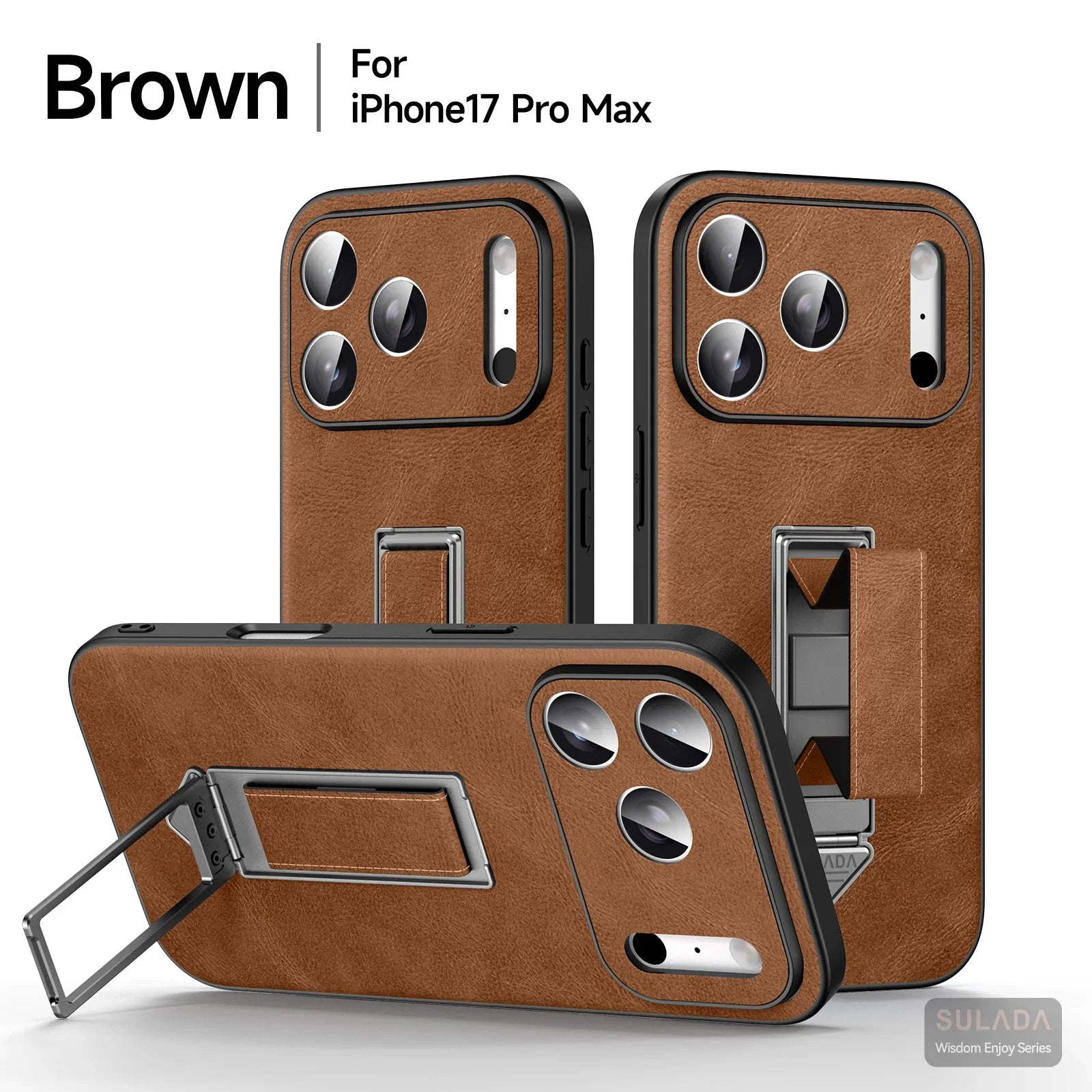 Wrist Strap Folding Stand Thin Leather Case For iphone