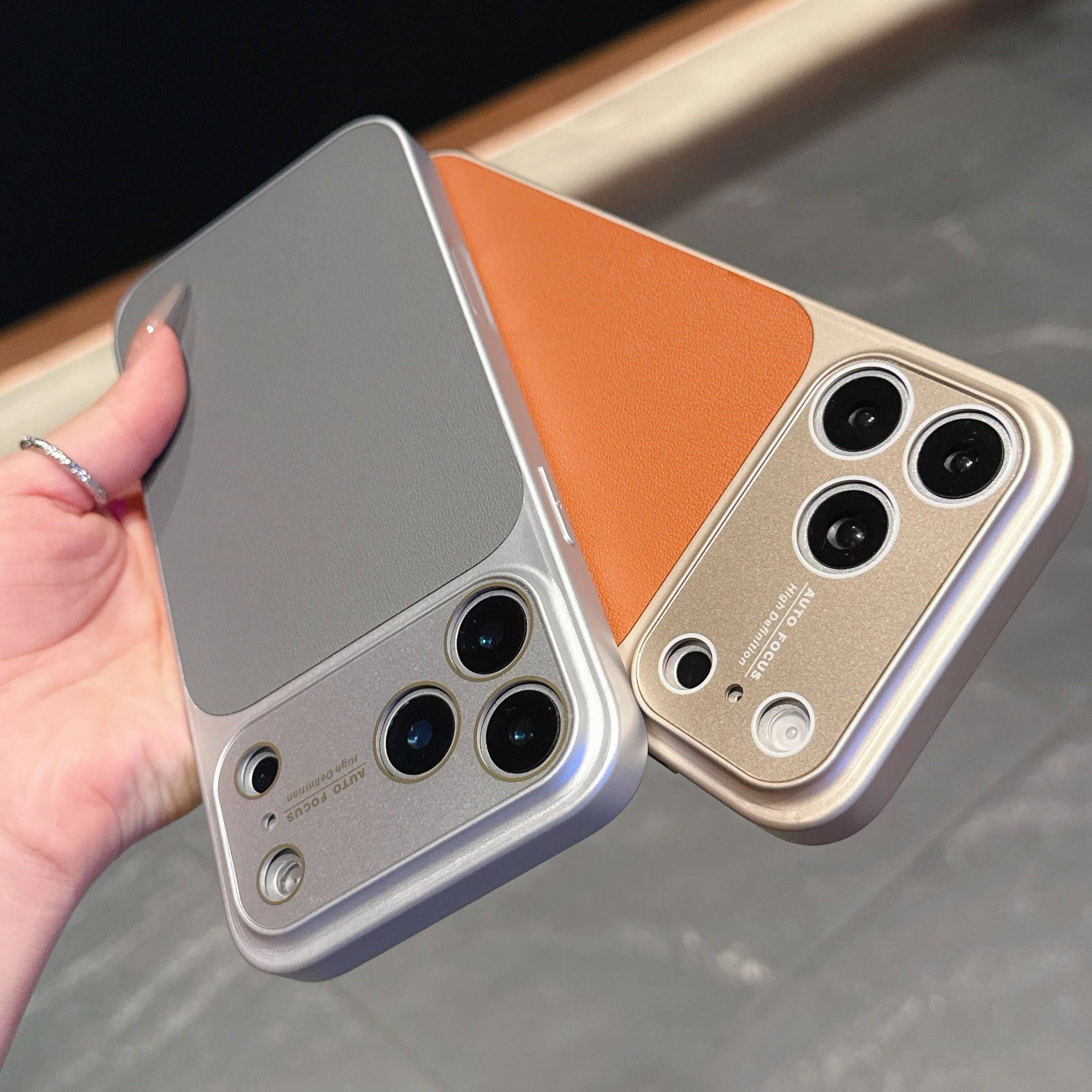 Simple Leather Texture Shockproof Case For iPhone