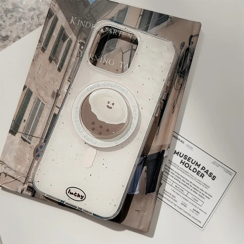 Coconut magnetic stand holder phone case for iphone