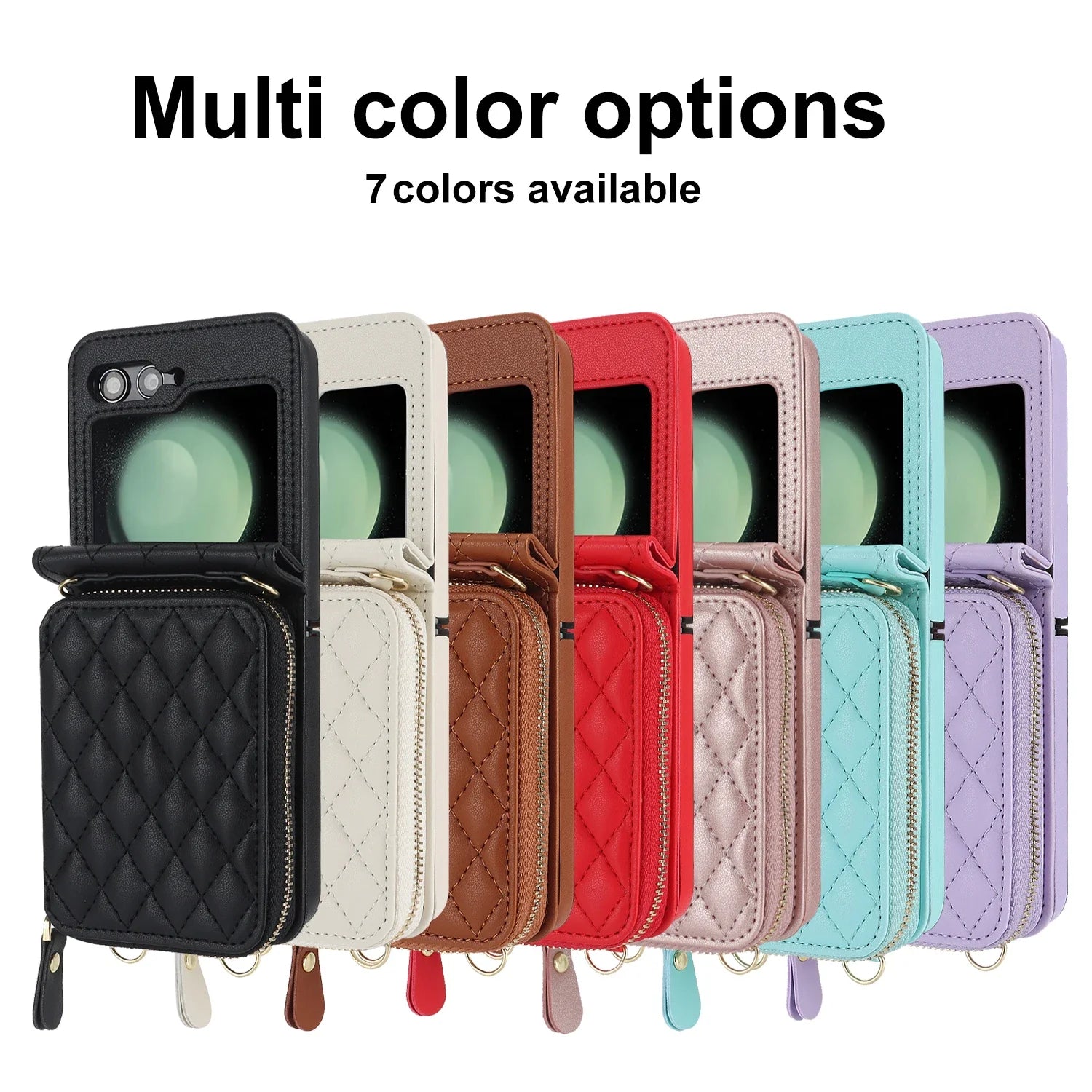 Crossbody Zipper Leather Case for Samsung