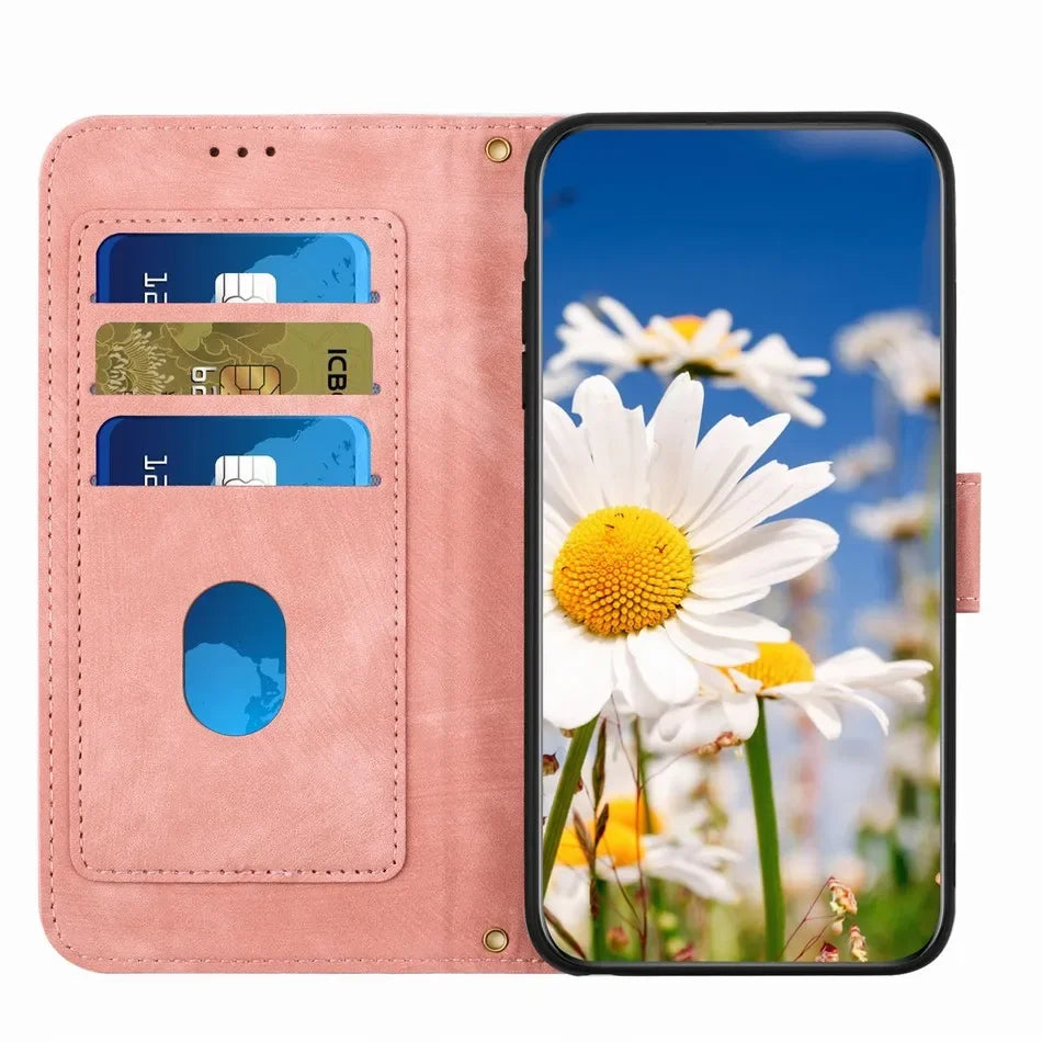 Card Storage Leather Wallet Case For Samsung
