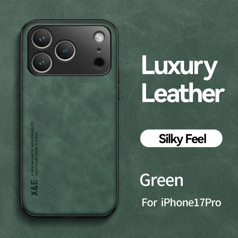 Skin Feeling Magnetic Luxury Leather Case For iPhone