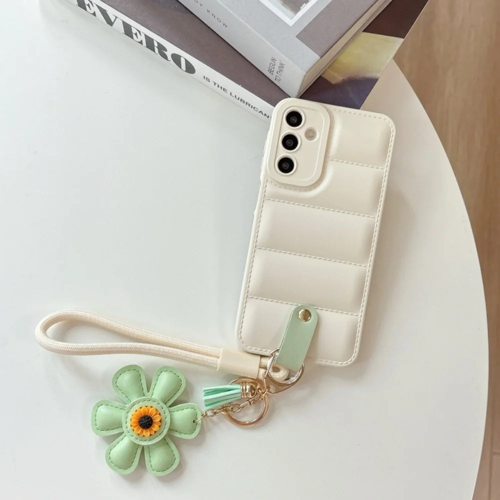 3D Sunflower Wrist Strap Case For Samsung