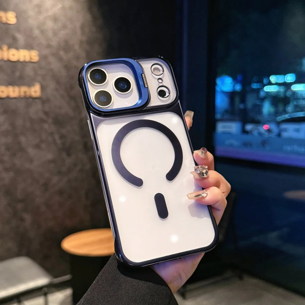 Ultra Thin Magnetic Borderless Camera Bracket Case for iPhone