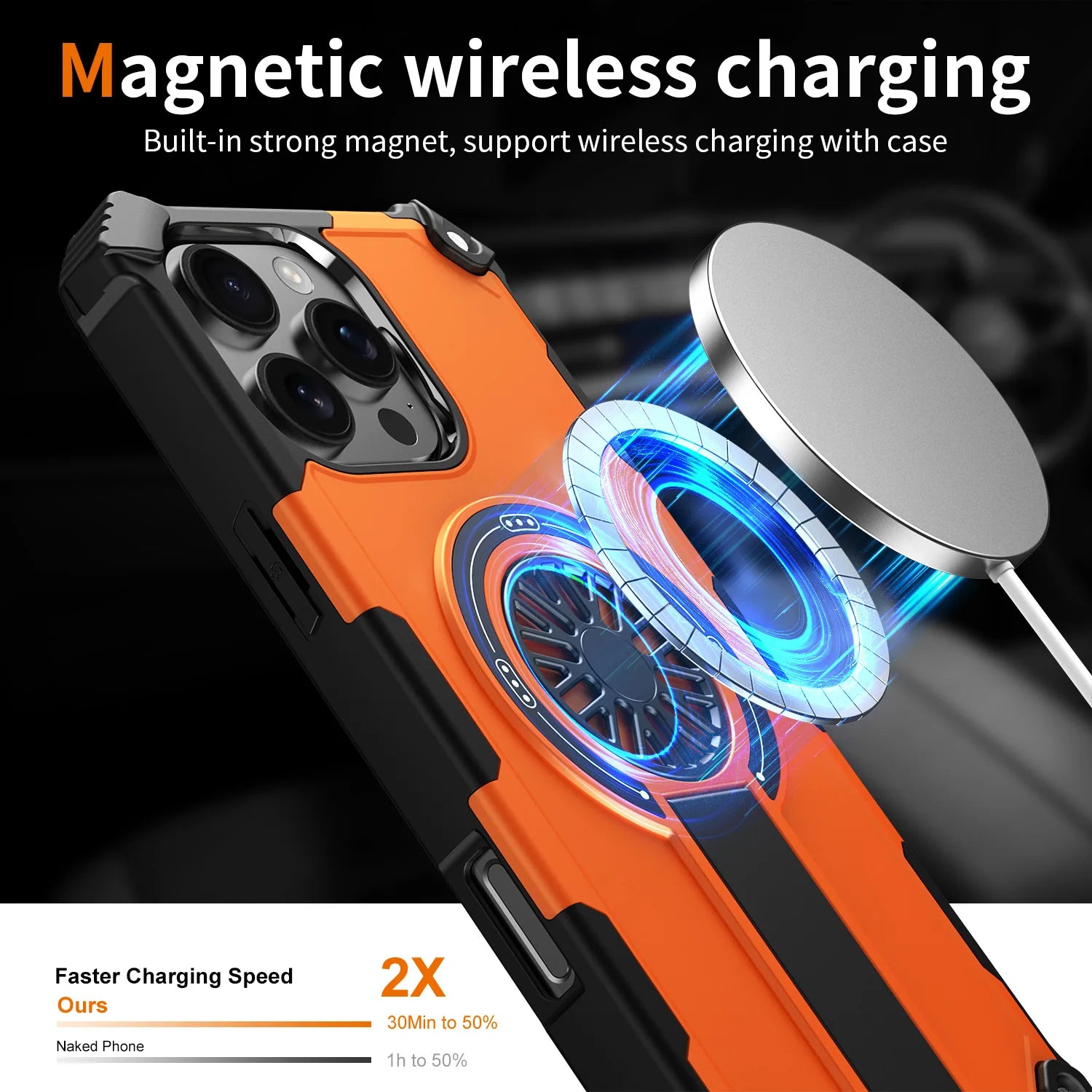 Magnetic decompression and drop-proof case for iPhone