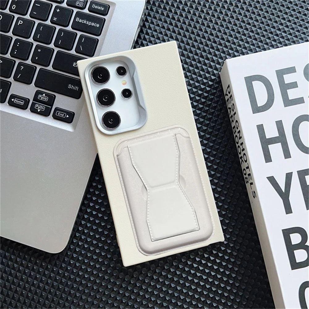 Leather Cards Slot Wallet Stand Case For Samsung