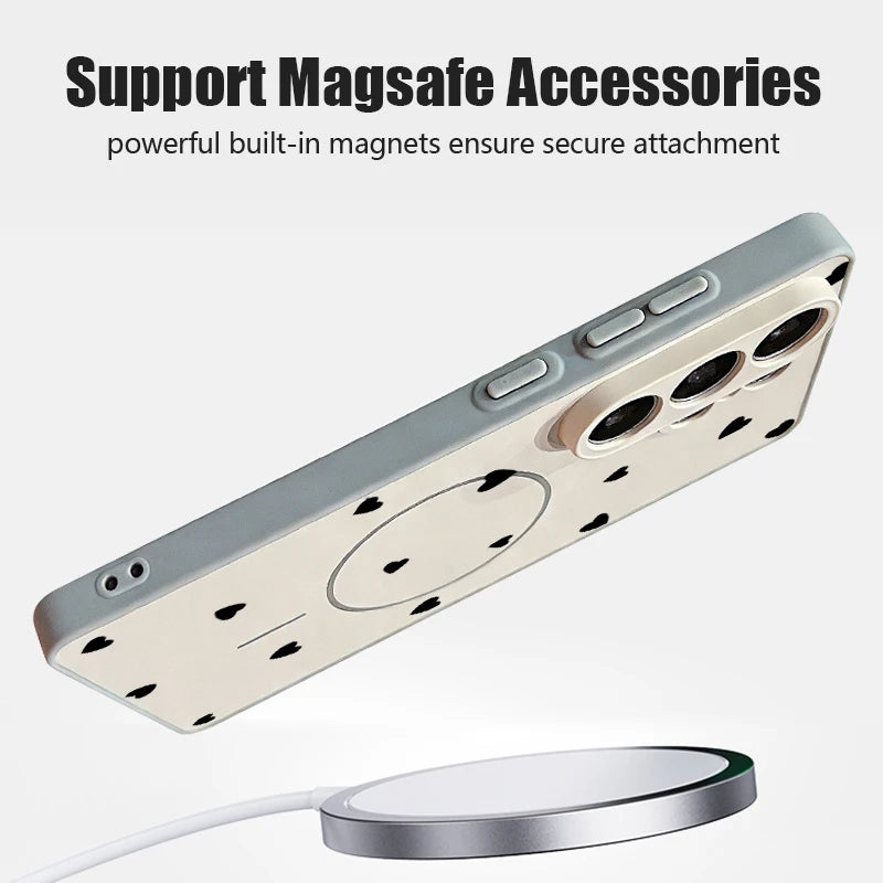 Mini Heart Printed Magnetic Case For Samsung