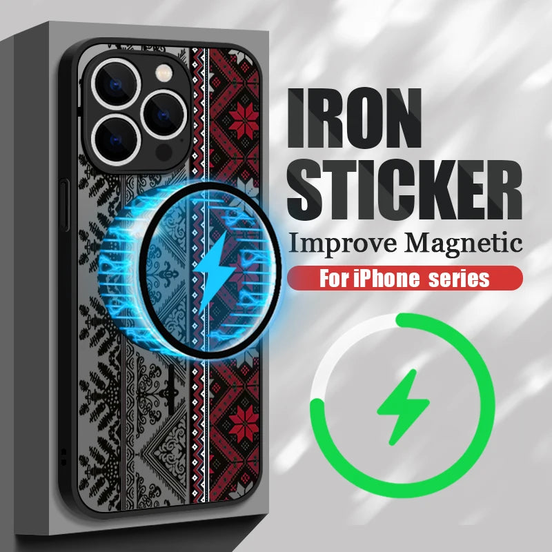 MagSafe magnetic bohemian style vintage case for iPhone