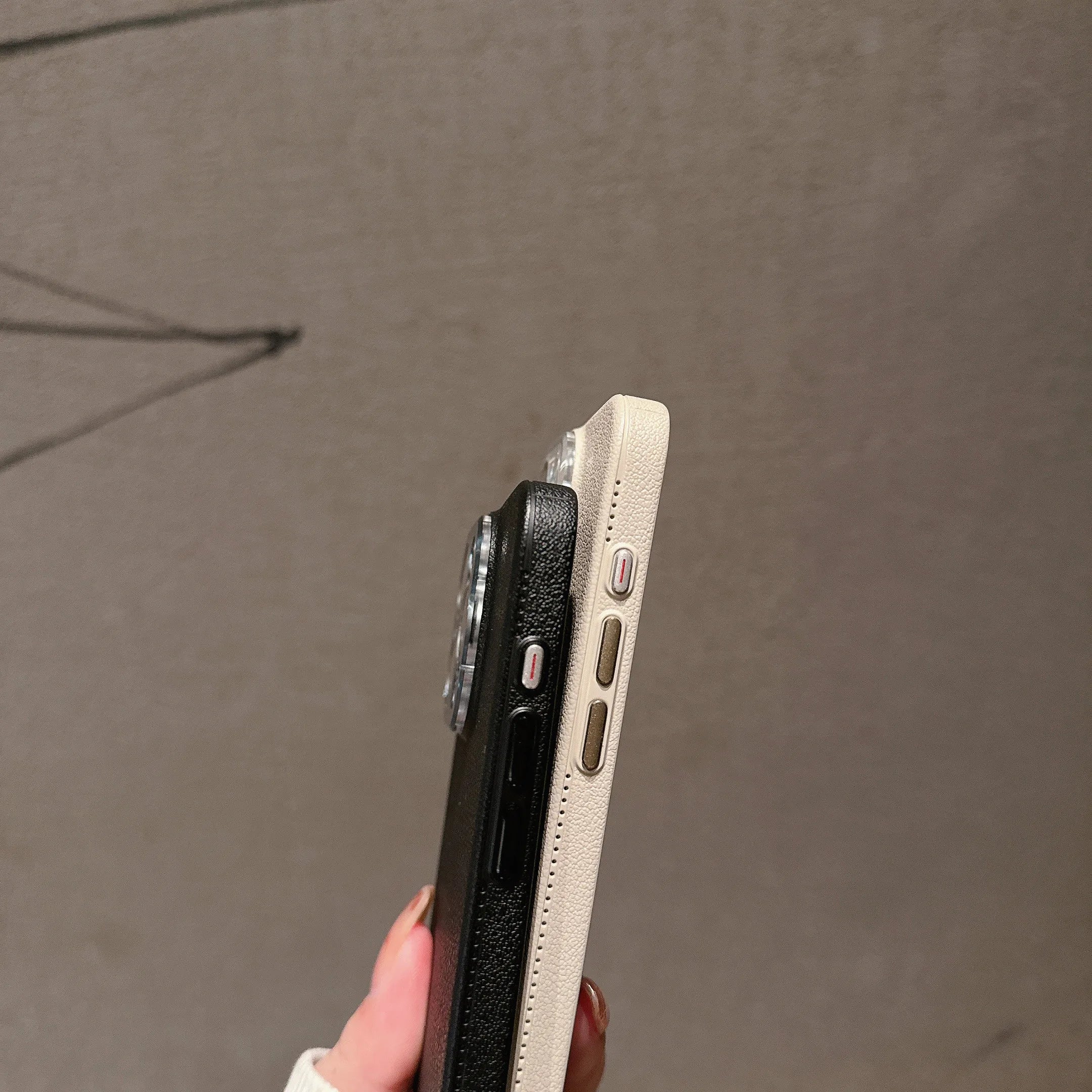 Solid Color Frosted Lychee Dermatoglyph Case For iPhone