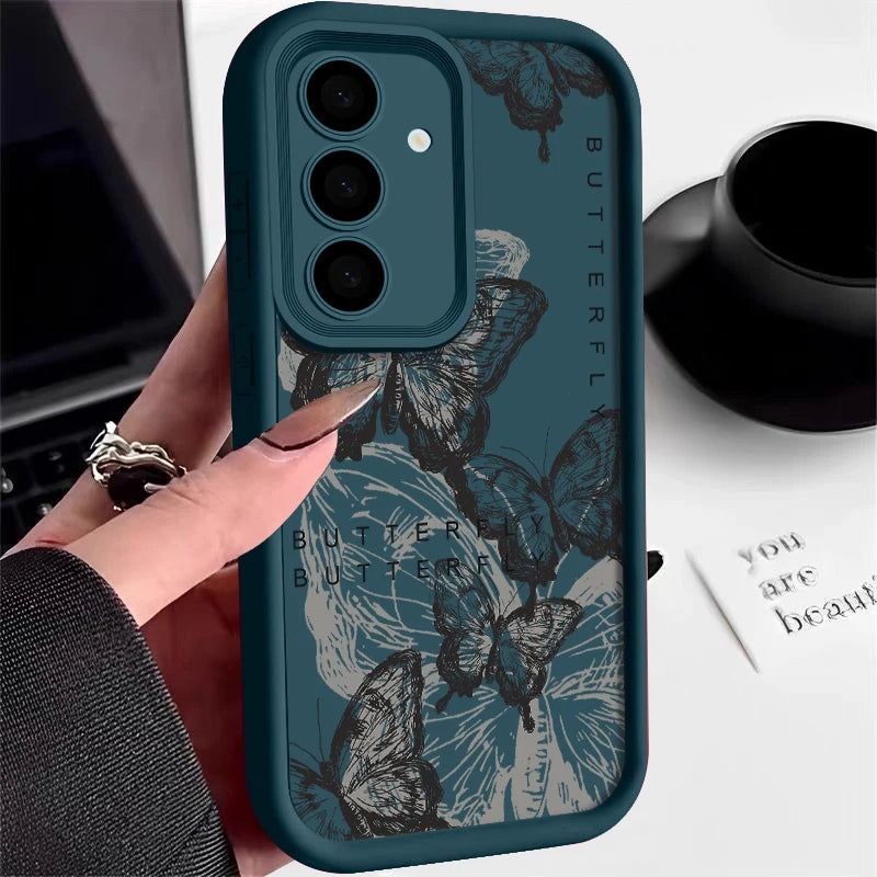Retro Butterfly Silicone Soft Case For Samsung