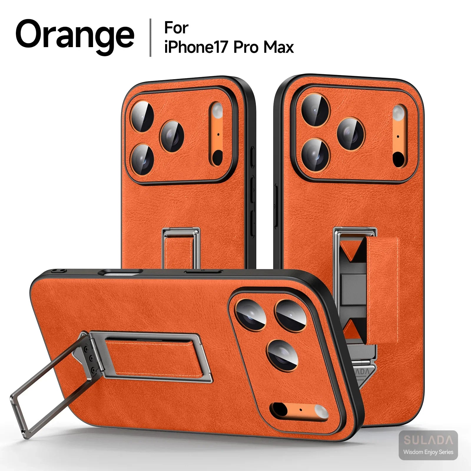 Wrist Strap Folding Stand Thin Leather Case For iphone