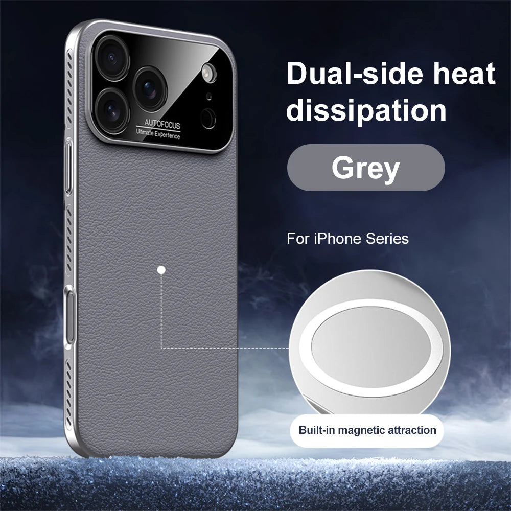 New Faux Leather Magnetic Cooling Case for iPhone