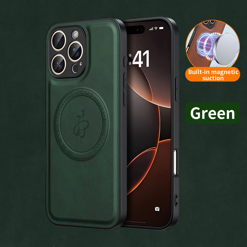 Magsafe Magnetic Leather Case for iPhone