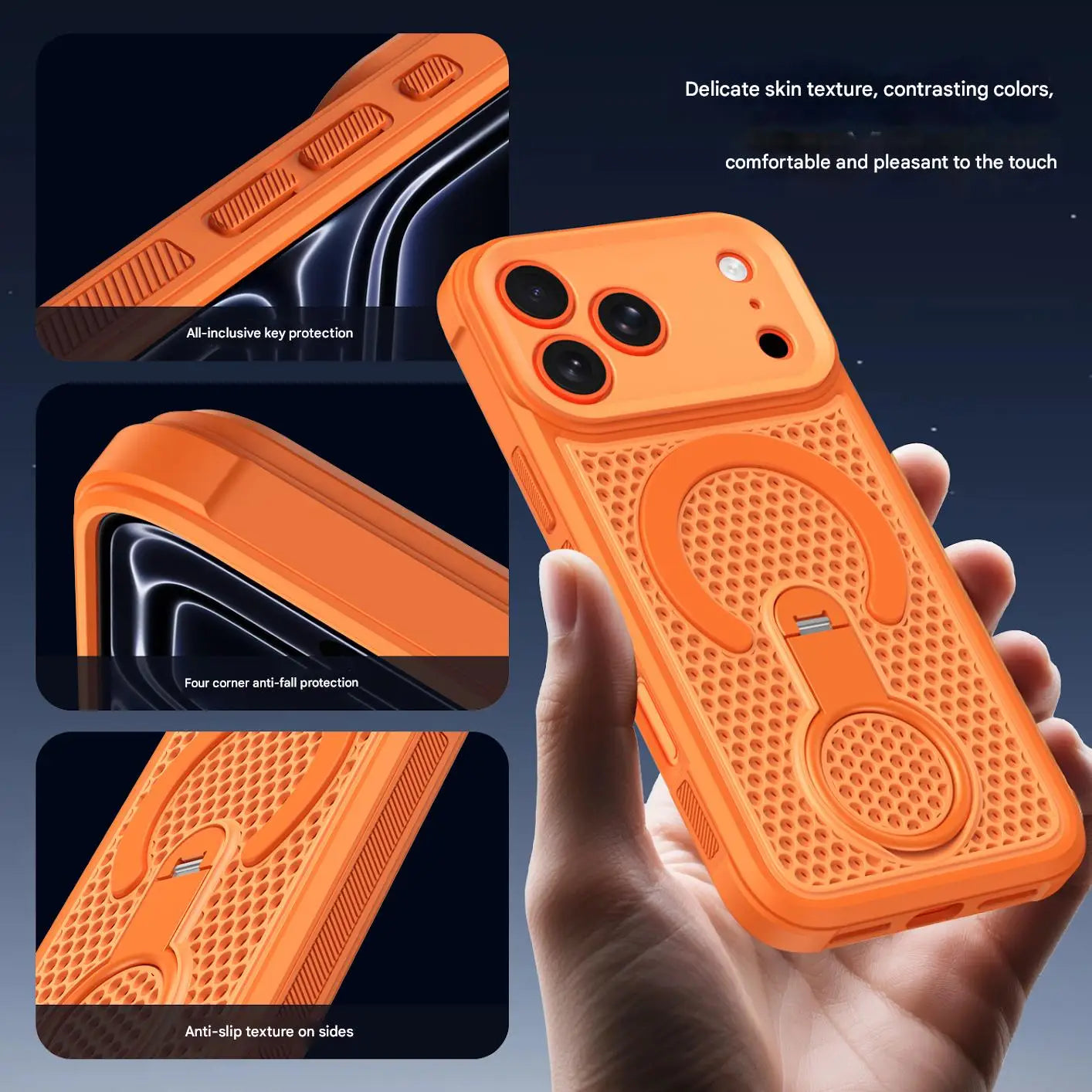 Honeycomb Cooling Magnetic Kickstand Case for iPhone