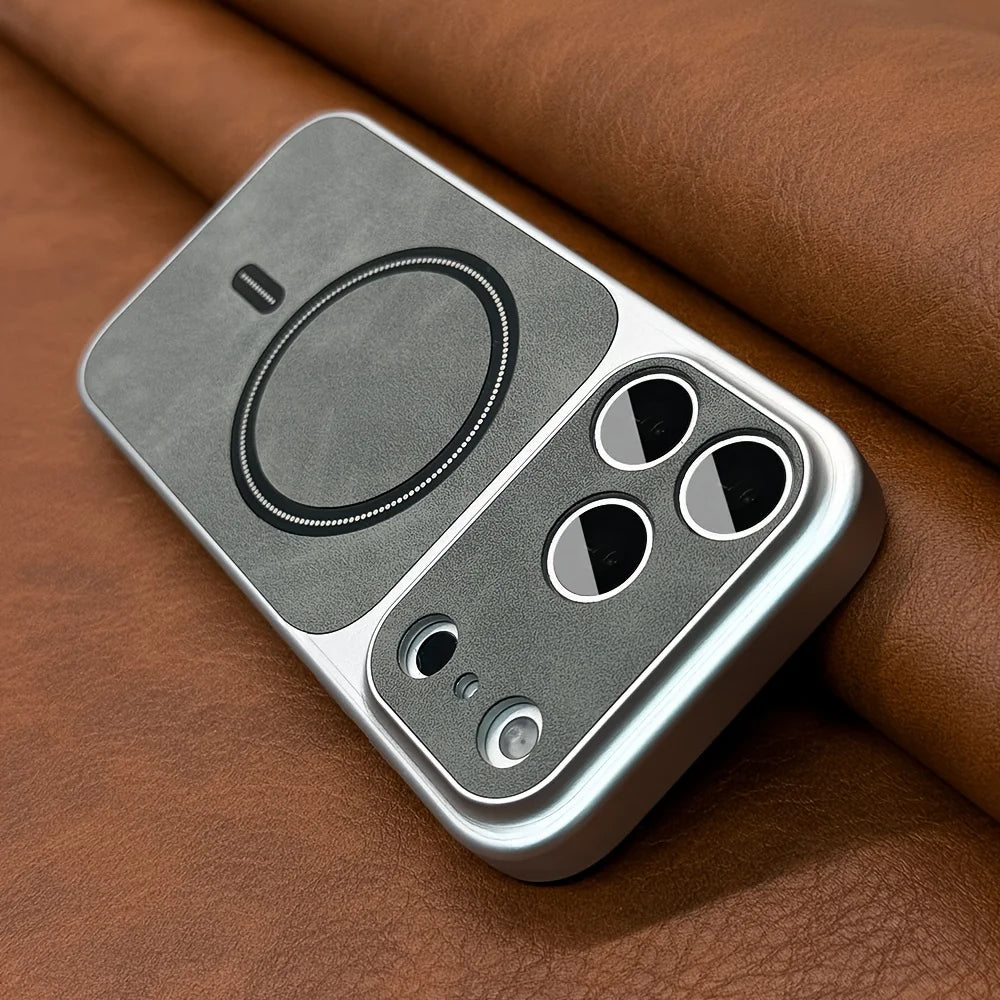 Luxury Leather-Texture Magnetic Matte Case For iPhone