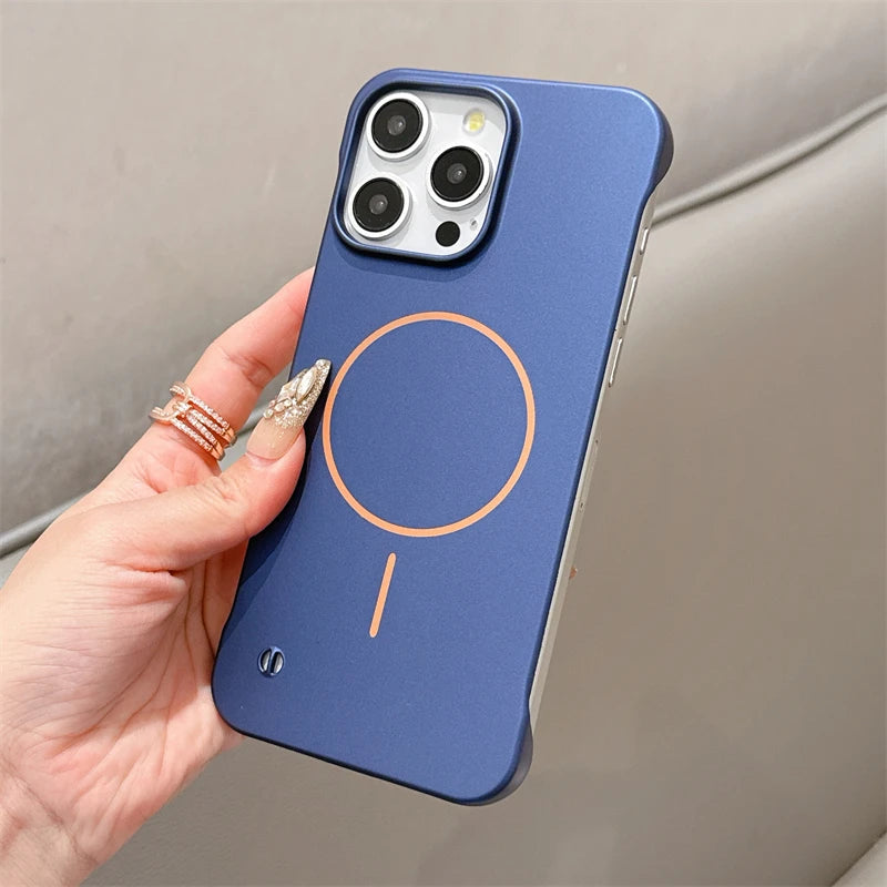 Ultra Thin Frameless Matte Magsafe Magnetic Case For iPhone