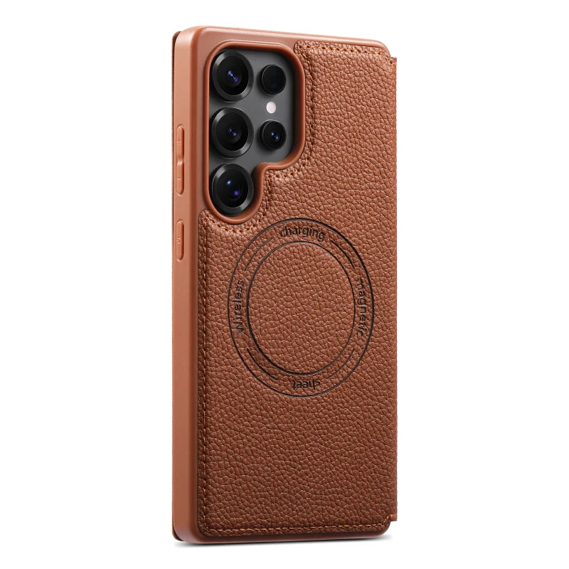 360°full Protection Flip Wallet Card Slot Leather Case For Samsung