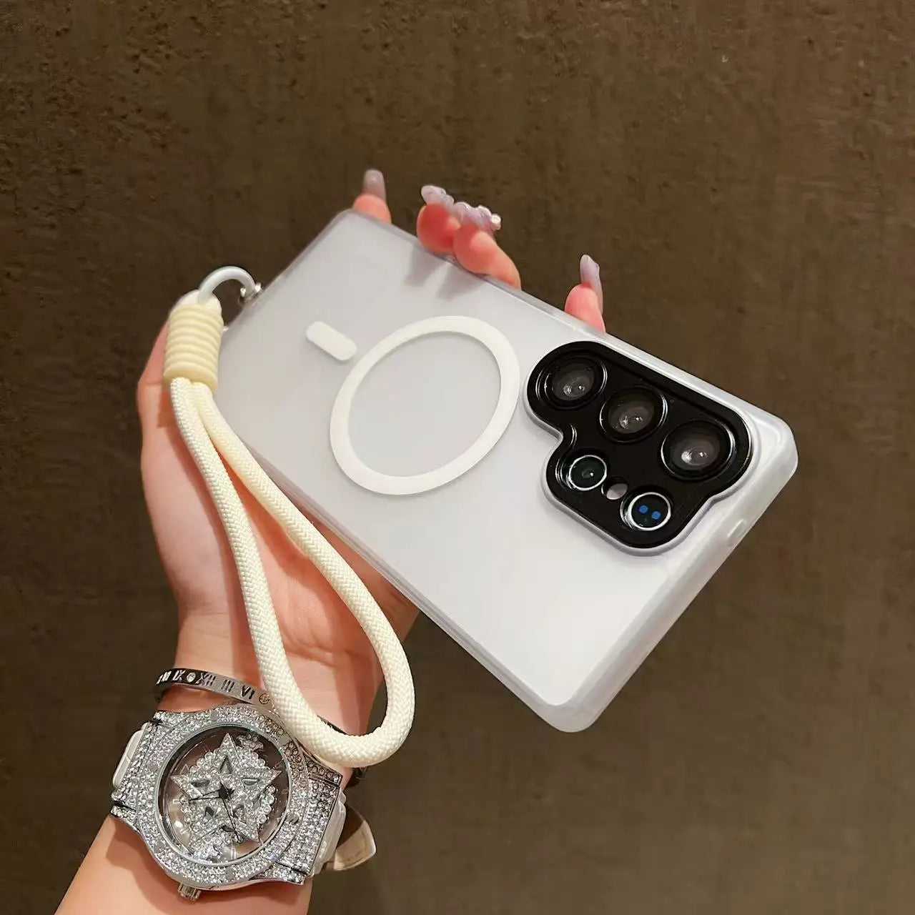 Magsafe Magnetic Matte Lanyard Case For Samsung