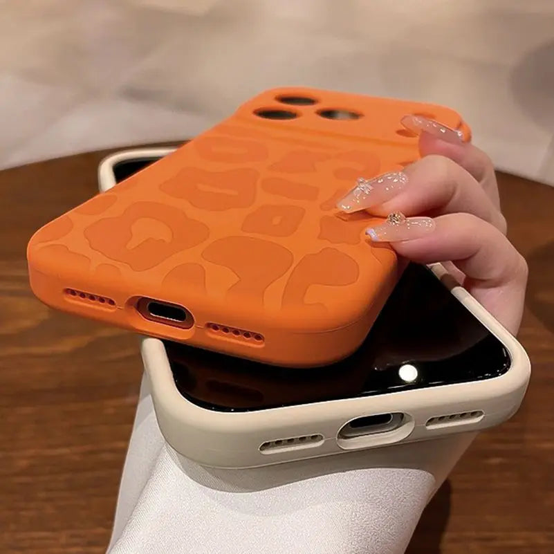 Leopard Pattern Liquid Silicone Case for iPhone