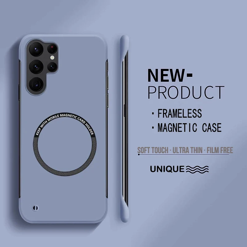 Ultra Slim Frameless   Magnetic  Charger  Case For Samsung  