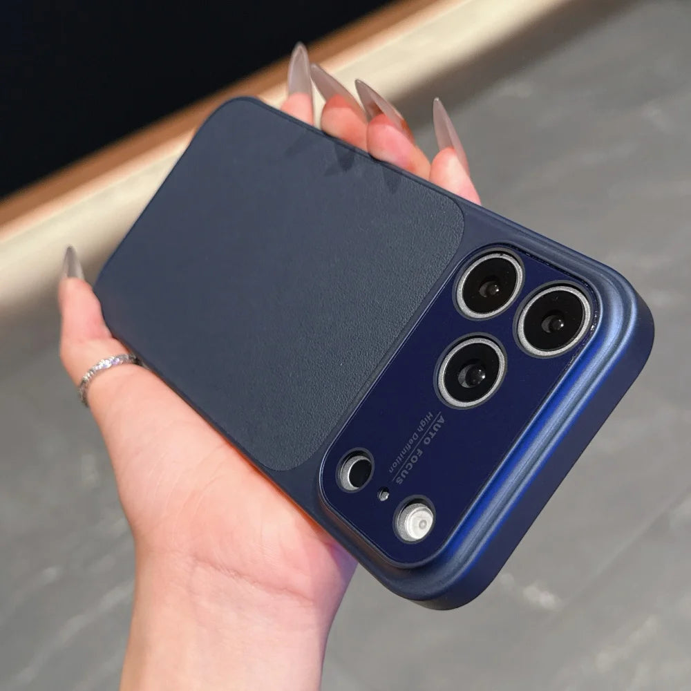 Simple Leather Texture Shockproof Case For iPhone