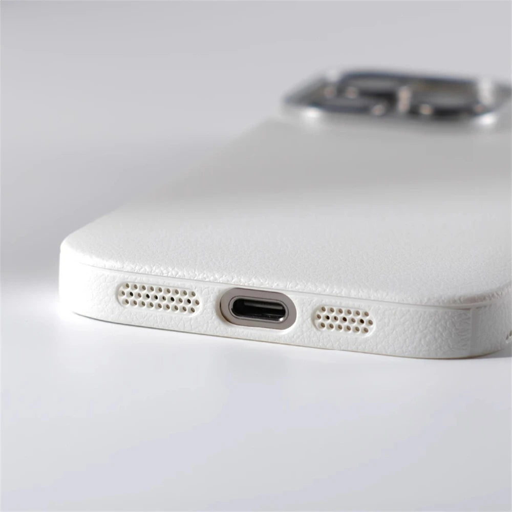 Simple  Ultra Thin Borderless Litchi Grain Case for iPhone