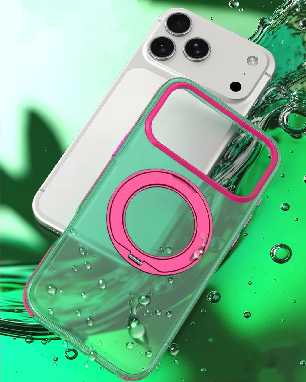 Metal Ring Stand Matte Translucent Magnetic Case for iPhone
