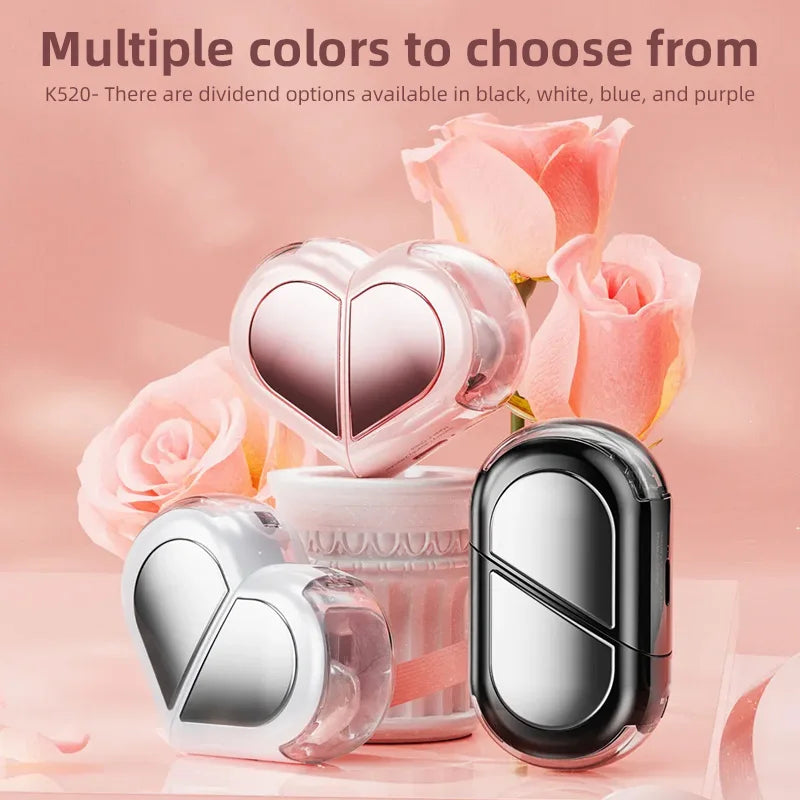 Bluetooth Wireless Earbuds—Rotating Heart-Shaped Charging Case