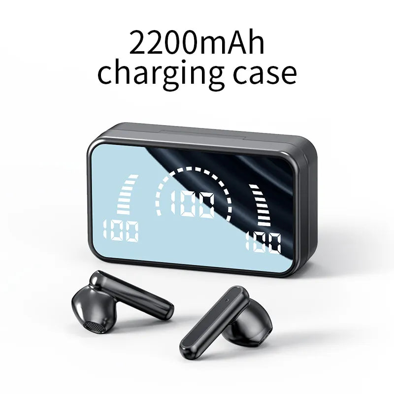 Mirror digital display in-ear Bluetooth noise-cancelling headphones