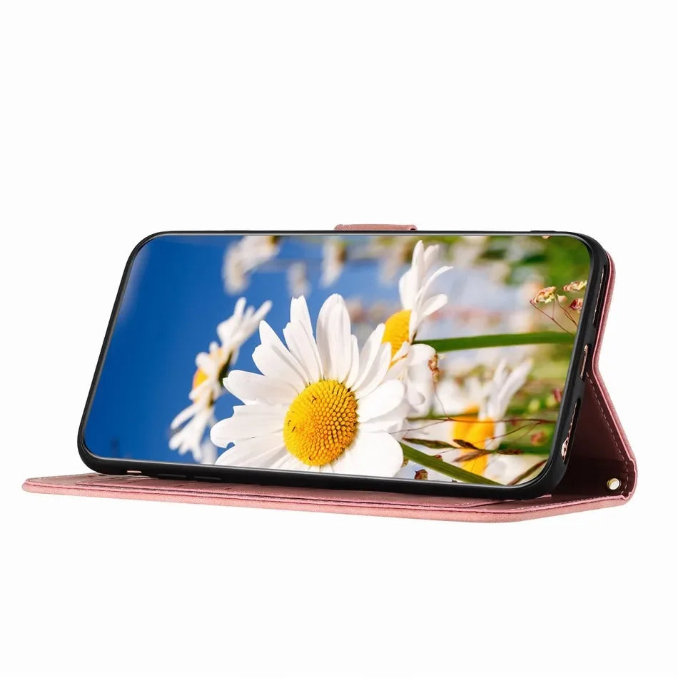 Card Storage Leather Wallet Case For Samsung