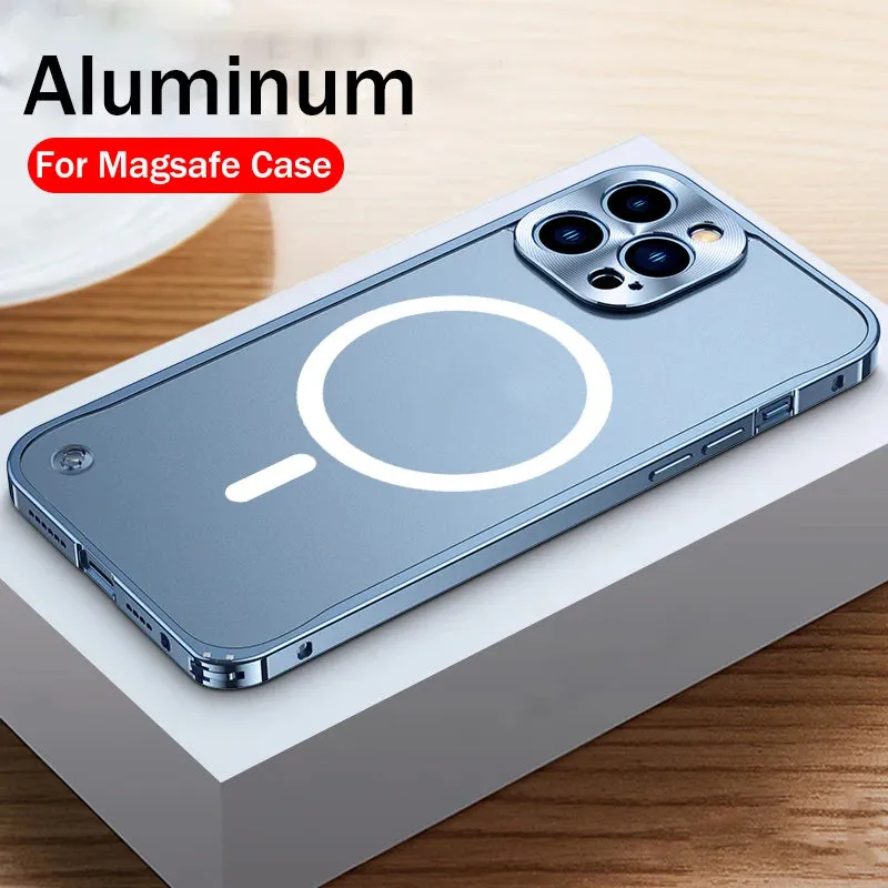 Magsafe Magnetic Metal Aluminum Alloy Translucent Case For iPhone